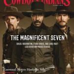 Denzel Washington as Sam Chisolm in The Magnificent Seven, wearing the original black hat that inspired the handcrafted replica by Jack’s Custom Hats.